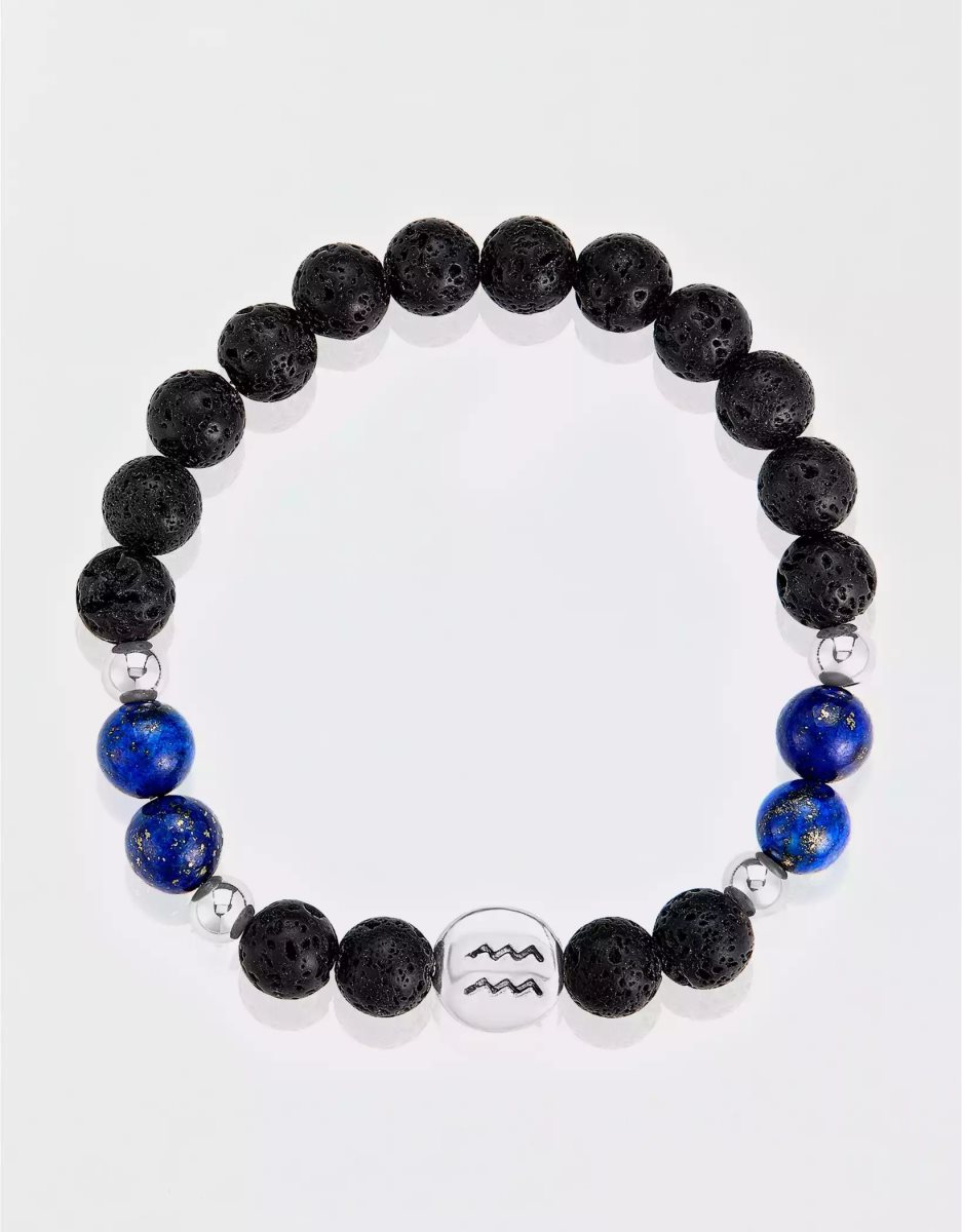 Bijoux American Eagle Zodiac Bead Bracelet Bleu Marine Homme | IME-73930843